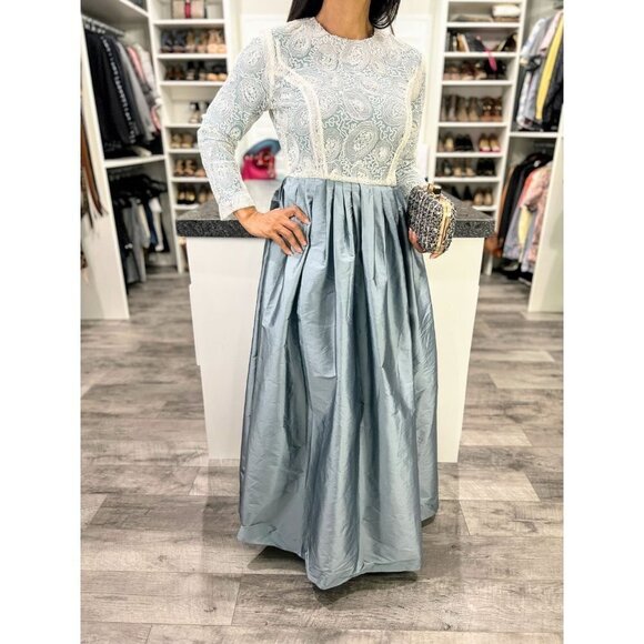 Vintage Blue and White Lace Dress Oscar de la renta - Picture 9 of 9